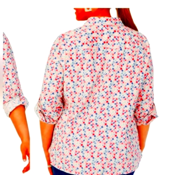 Foxcroft Cole Roll Sleeve Button-Up Shirt... Size 20W - Picture 2 of 9